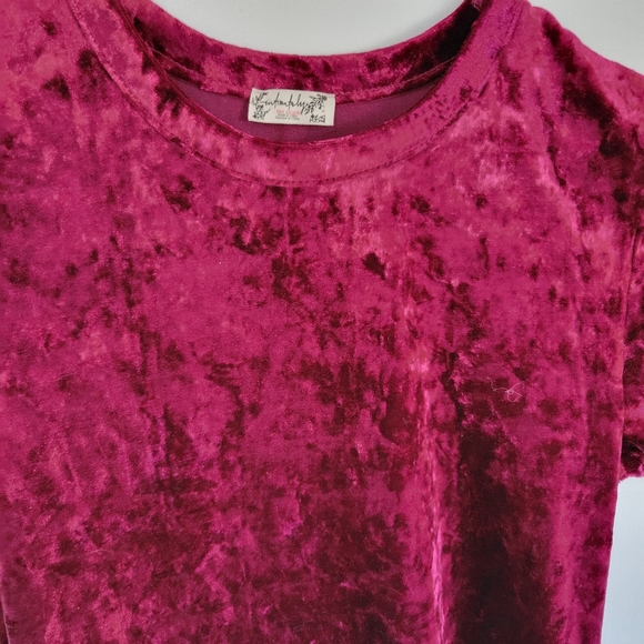 Free People Velvet Baby Tee Bordeaux - Picture 4 of 7